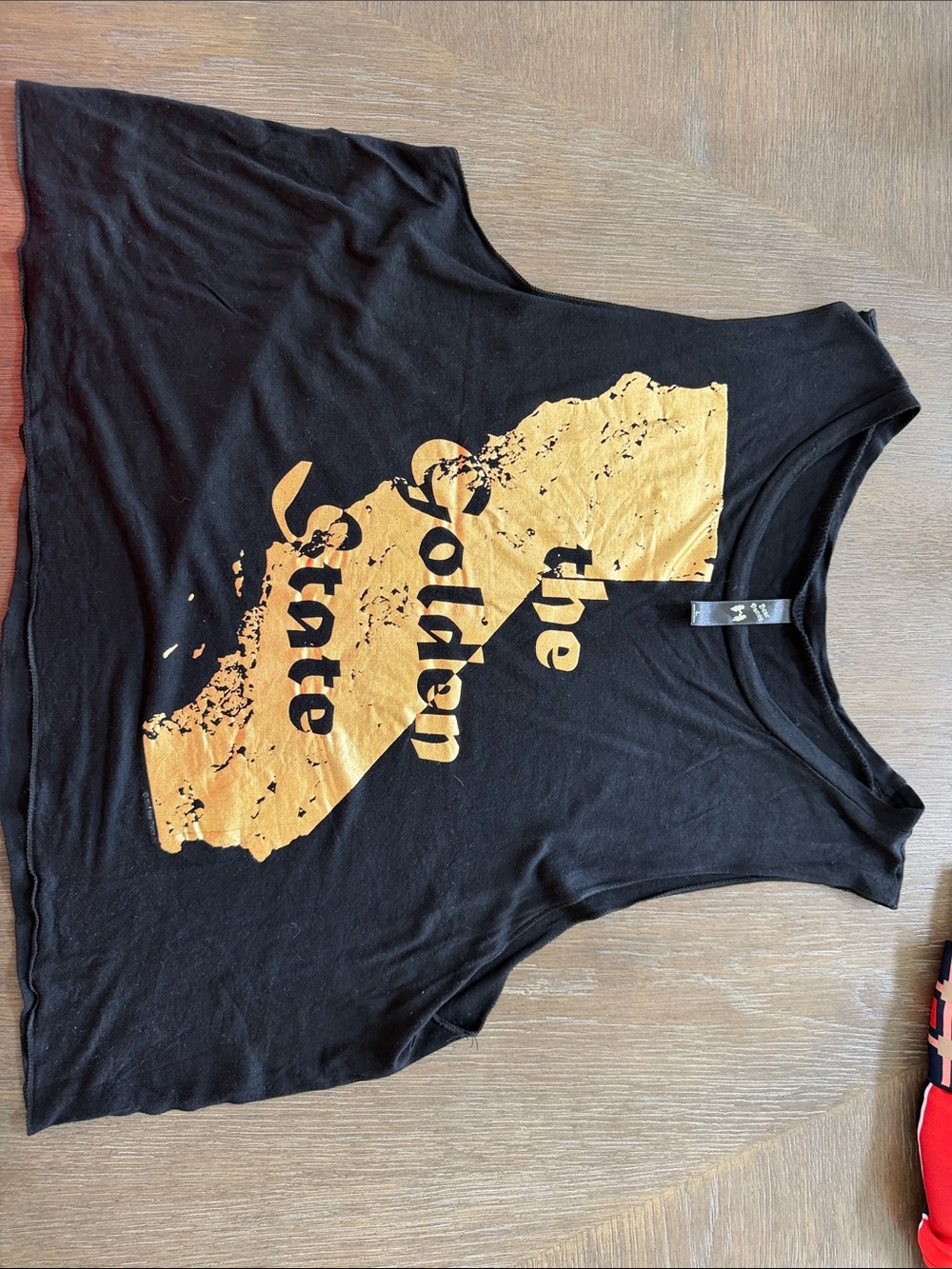 Bear Dance Black Tank Top with Gold 'the Golden State' Print
